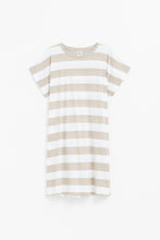 Load image into Gallery viewer, Maika Tshirt Dress - White/Ecru Stripe