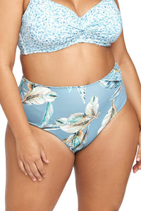REVERSIBLE HIGH WAIST SWIM PANT | BLUE
