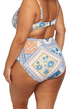 Load image into Gallery viewer, La Rambla Sapphire , Hayes High Waist Swim Pant, Plus Size Swimwear, Curvy Swimwear, Artesands Swimwear, Womens Swimwear.