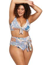 Load image into Gallery viewer, La Rambla Sapphire , Hayes High Waist Swim Pant, Plus Size Swimwear, Curvy Swimwear, Artesands Swimwear, Womens Swimwear.