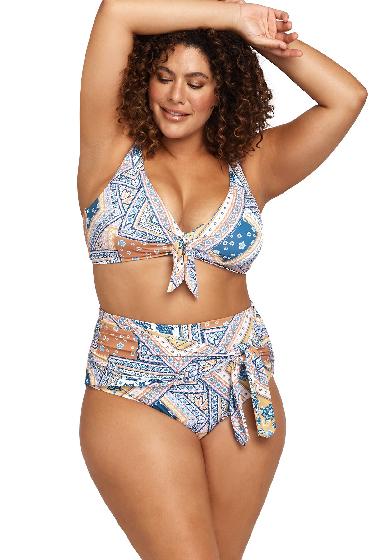 La Rambla Sapphire , Hayes High Waist Swim Pant, Plus Size Swimwear, Curvy Swimwear, Artesands Swimwear, Womens Swimwear.