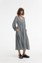 Load image into Gallery viewer, Bowie Dress Black And Ivory Gingham