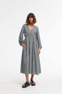 Bowie Dress Black And Ivory Gingham