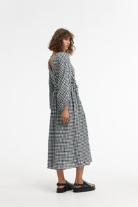 Bowie Dress Black And Ivory Gingham