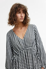 Load image into Gallery viewer, Bowie Dress Black And Ivory Gingham