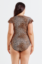 Load image into Gallery viewer, Frill Sleeve One Piece | Leopard