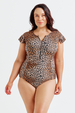 Load image into Gallery viewer, Frill Sleeve One Piece | Leopard