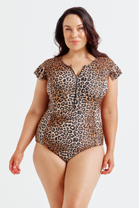 Frill Sleeve One Piece | Leopard