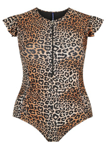 Frill Sleeve One Piece | Leopard