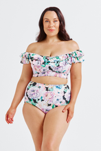 Load image into Gallery viewer, Double Frill Bikini Top - Positano Black