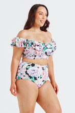Load image into Gallery viewer, Double Frill Bikini Top - Positano Black