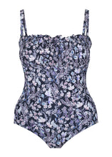 Load image into Gallery viewer, Shirred One Piece - Navy Floral