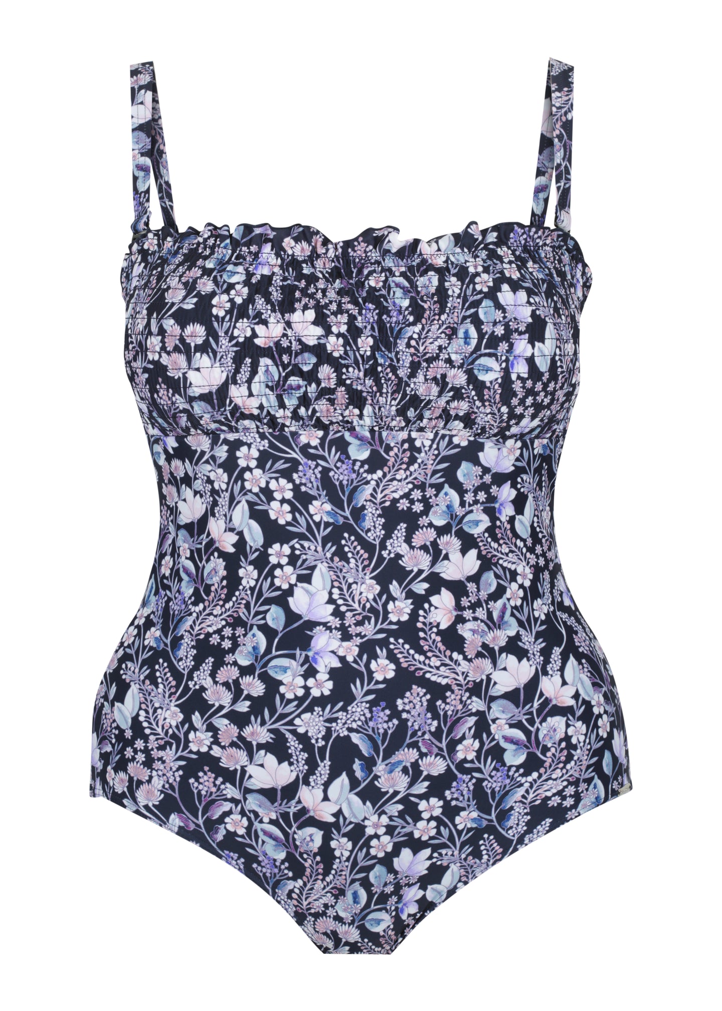 Shirred One Piece - Navy Floral