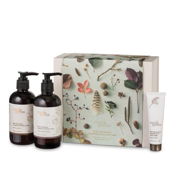 Rose Geranium Trio (250mL BW & Lotion plus mini HC)