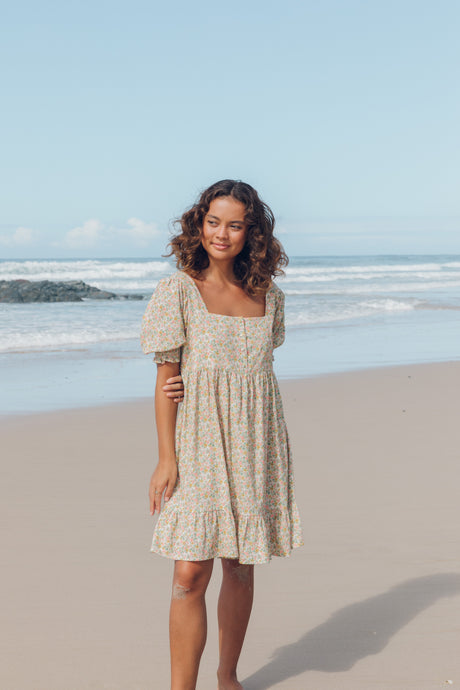 Daisy Mini Dress Sage Ditsy