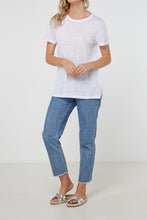 Load image into Gallery viewer, EC Linen Crew Neck Tee | White
