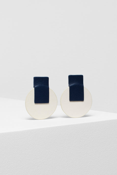 Anni earrings | Navy/Ivory