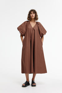 Elle Puff Sleeve Maxi - Chocolate