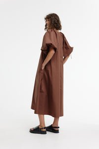 Elle Puff Sleeve Maxi - Chocolate