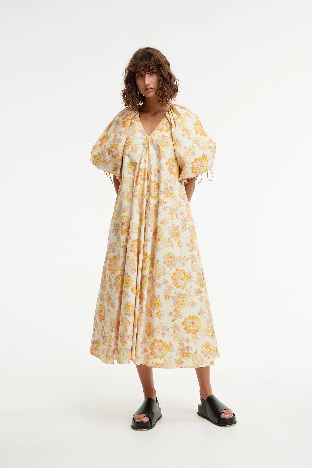 Elle Puff Sleeve Maxi Neon Floral