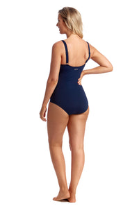 Ruched Panelled One Piece | Snow Leaf