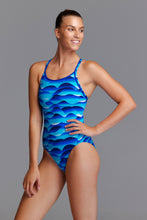 Load image into Gallery viewer, Funkita Ladies Eco Diamond Back One Piece - Storm Buoy