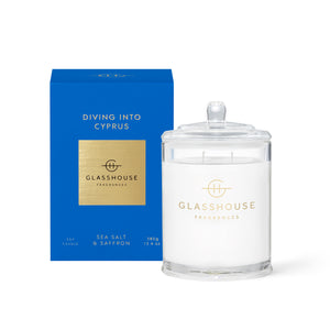 Glasshouse Candle 380g Soy Candle diving into cyprus