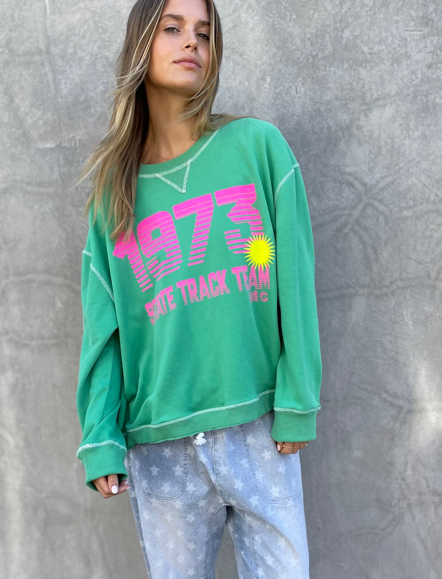 73 Peachy Fleece Sweat - Green