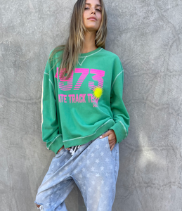 73 Peachy Fleece Sweat - Green