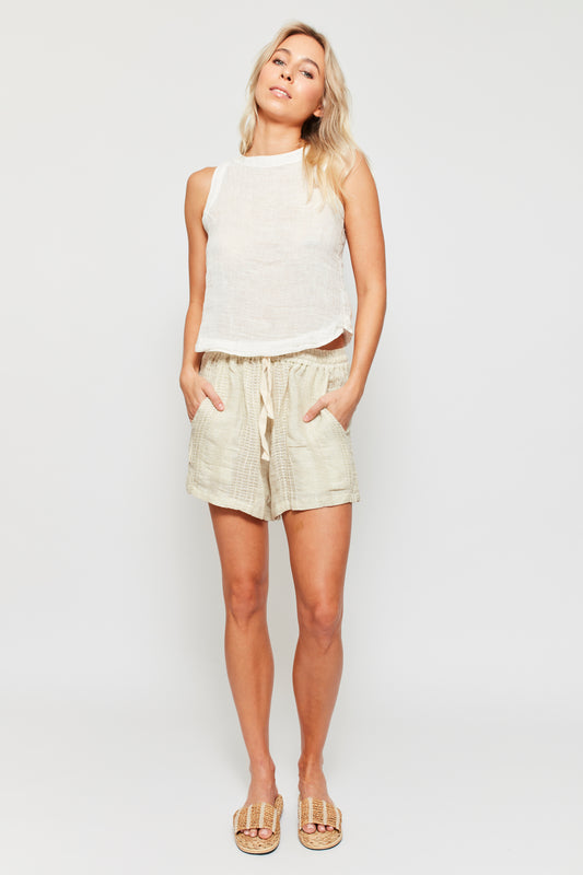 Leisure Draw-tie Shorts - Livorno Weave