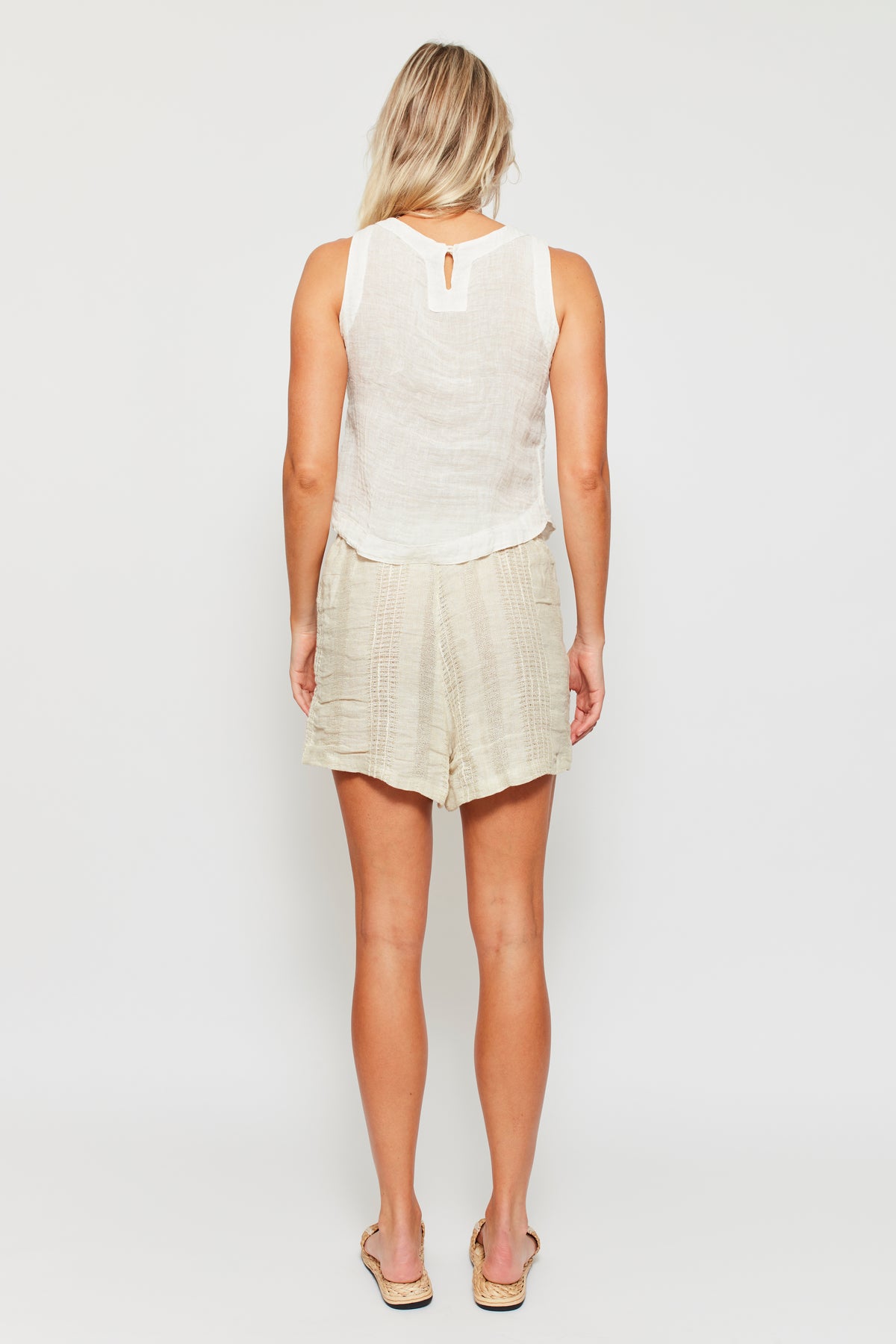 Leisure Draw-tie Shorts - Livorno Weave