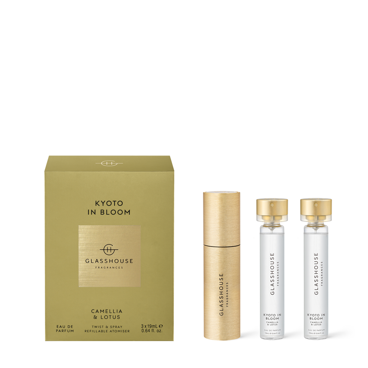 Kyoto in Bloom | Twist & Spray Refillable Atomiser | Camellia & Lotus