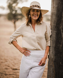 Morocco Ivory Leopard Hat