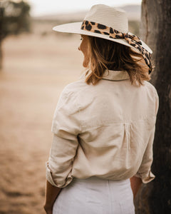 Morocco Ivory Leopard Hat