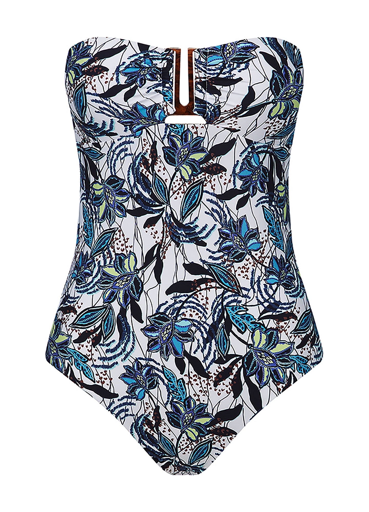 ISOLA BELLA BANDEAU 1PCE | AQUA/WHITE