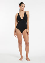 Load image into Gallery viewer, Jetset E_F clean plunge one piece - Black