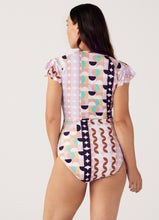 Load image into Gallery viewer, Janie Ruffle Sleeve One Piece Geometrica