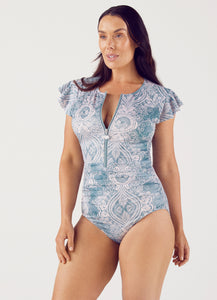 Janie Ruffle Sleeve One Piece Marocchina