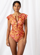 Load image into Gallery viewer, Janie Ruffle Sleeve One Piece Peonia