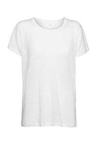 EC Linen Crew Neck Tee | White
