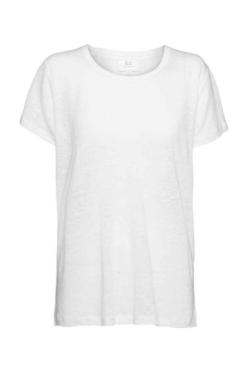 EC Linen Crew Neck Tee | White