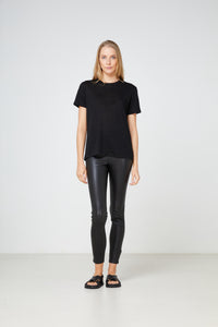 EC Linen Crew Neck Tee | Black