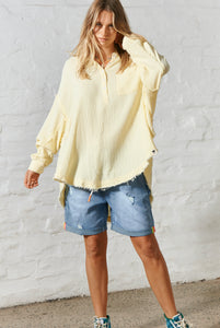 Oversized Beach Shirt - Lemon