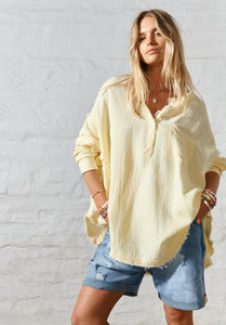 Oversized Beach Shirt - Lemon
