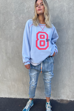 Load image into Gallery viewer, Contrast Stitch Sweat - Light Blue