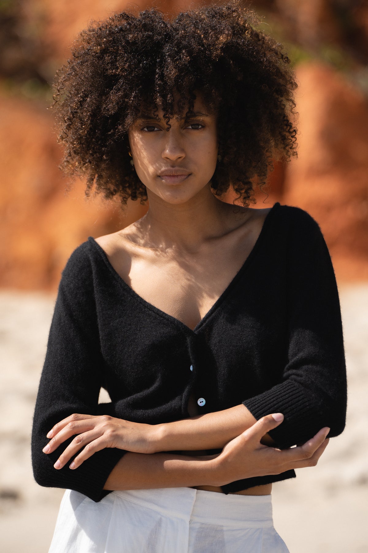 Jade Cashmere Cardi - Black