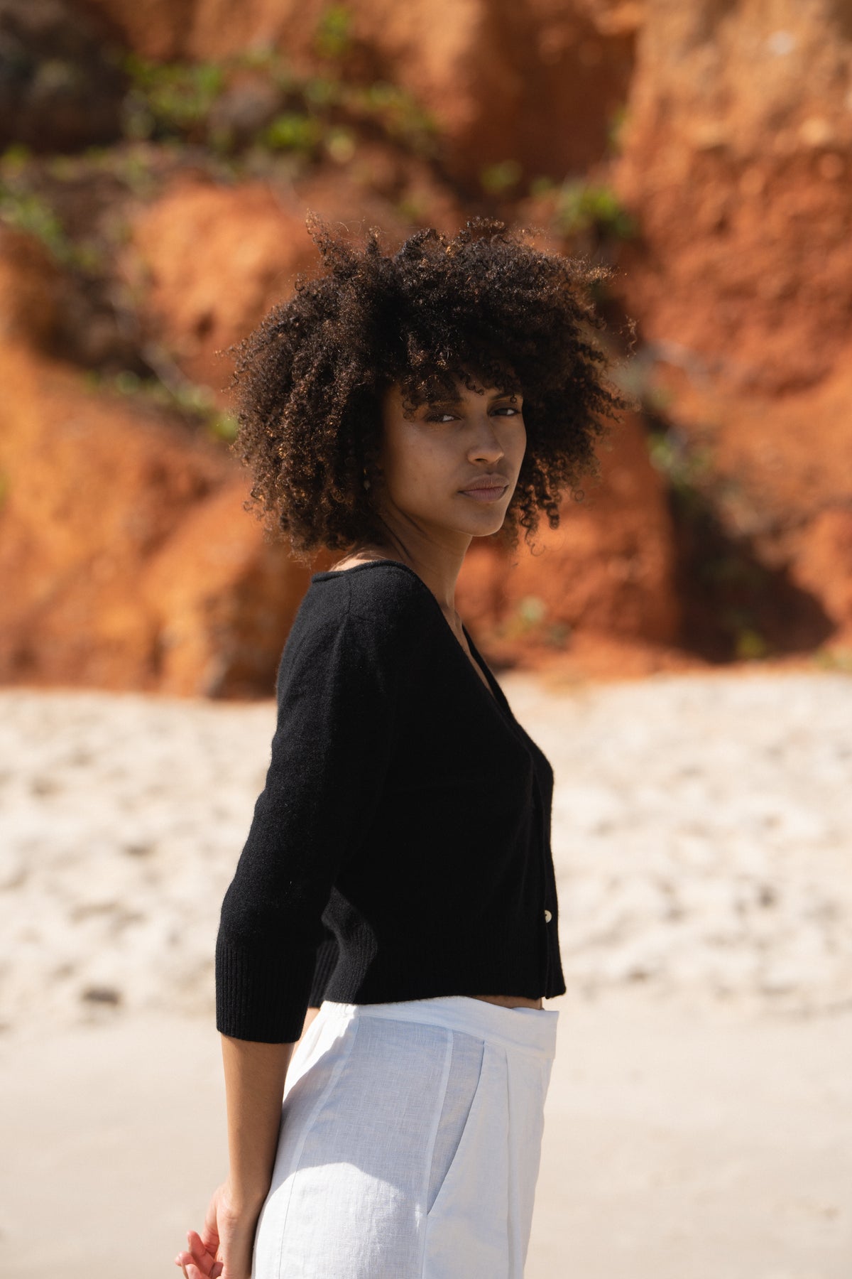 Jade Cashmere Cardi - Black
