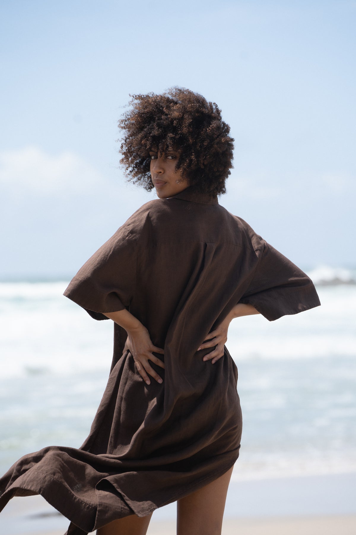 Carly Shirt Dress - Chocolate