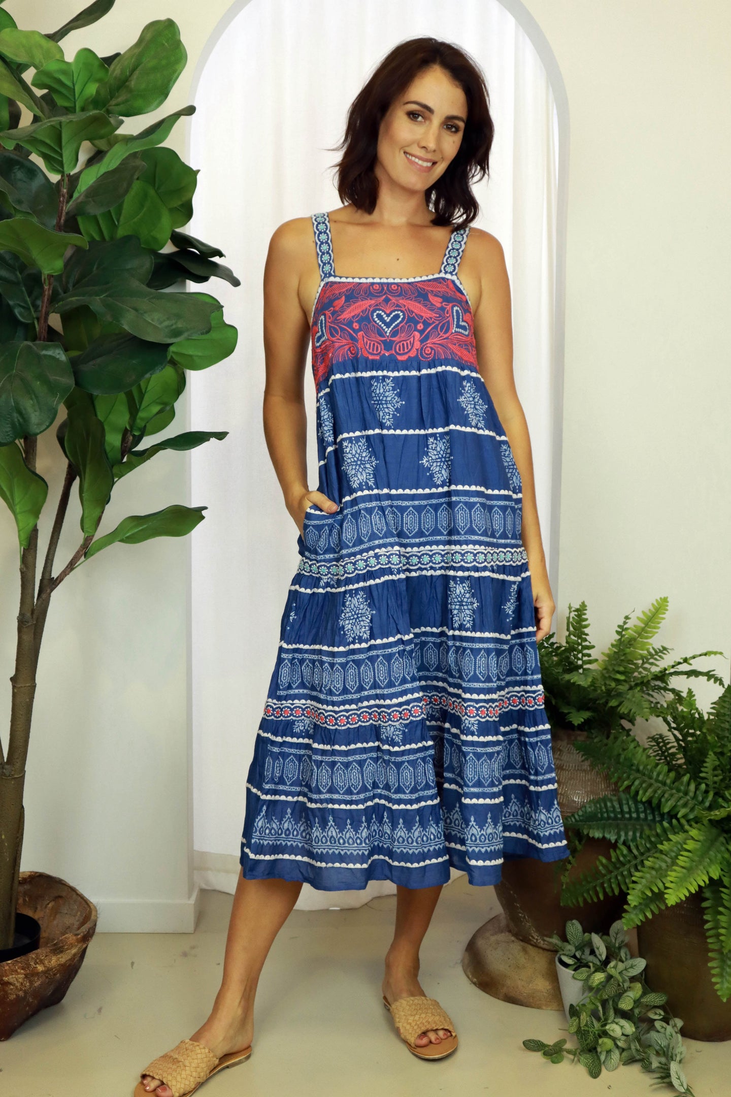 Tanika Tiered Dress Denim