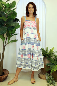 Tanika Tiered Dress White